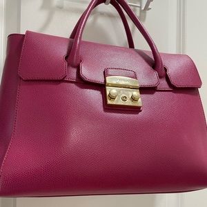 Furla Top Handle Purse Fuchsia  Pink New